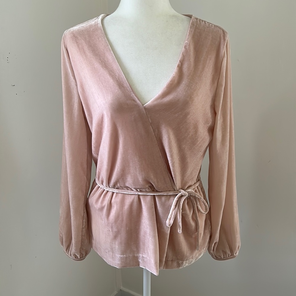 J. Crew Dusty Pink Velvet Top sz S